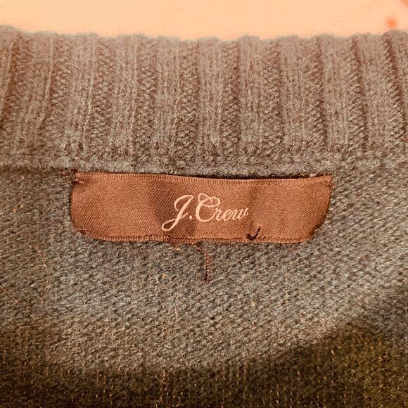 J. Crew Lambs Wool Blend Jewel Shoulder Sweater Emerald Green Women’s Small - Picture 4 of 7